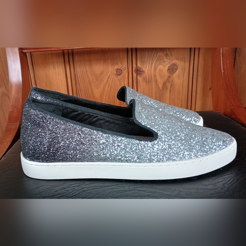 Birdies The Swift Glitter Ombre Black Silver 8.5 EUC